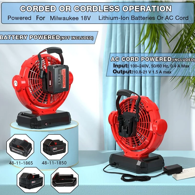 Cordless Fan For Milwaukee 18V - Power Tools In Construction ulasan dan harga