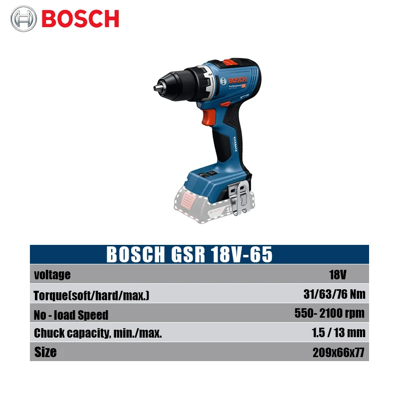 Bosch GSR 18V-65 Brushless Ele - Power Tools Repairs ulasan dan harga
