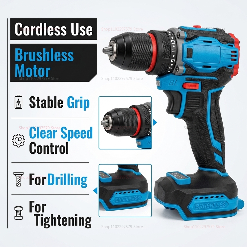 Brushless Cordless Electric Dr - Power Tools In Construction ulasan dan harga