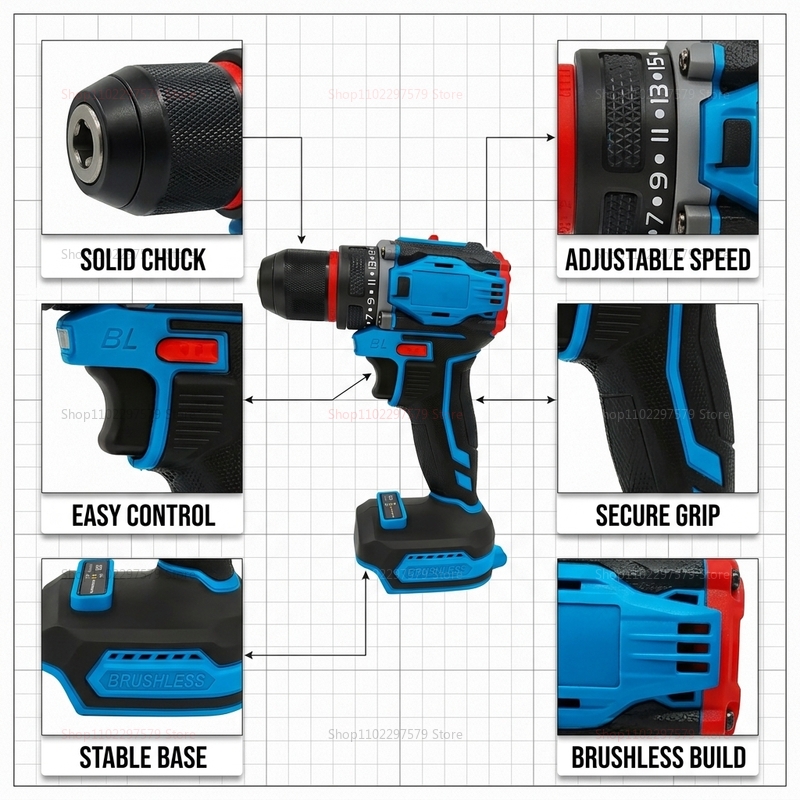 Brushless Cordless Electric Dr - Power Tools In Construction ulasan dan harga